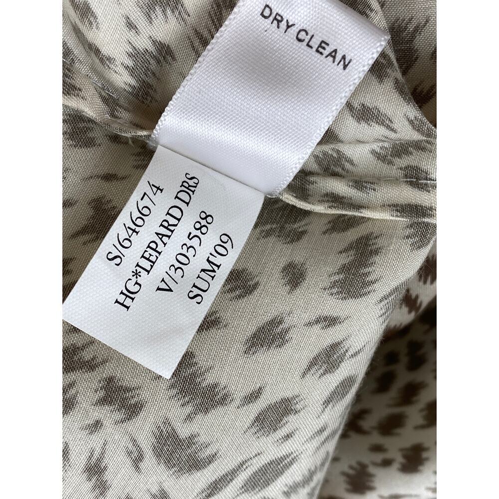 NWT Banana Republic Heritage Silk Blend Animal Long Sleeve Tie Dress Medium Ecru - Picture 11 of 12